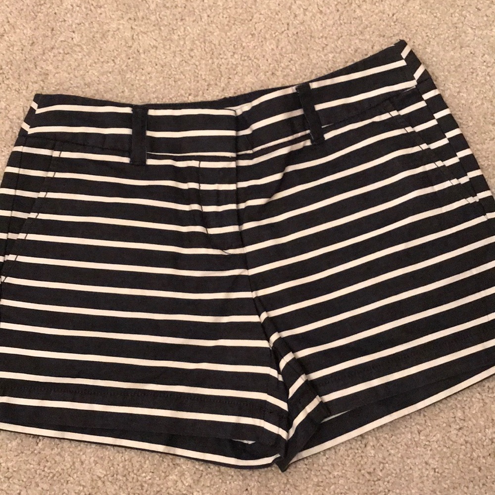 The Loft blue and white striped shorts